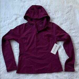 🆕 Athleta Summit Half-Zip Hoodie, size M, color Plum